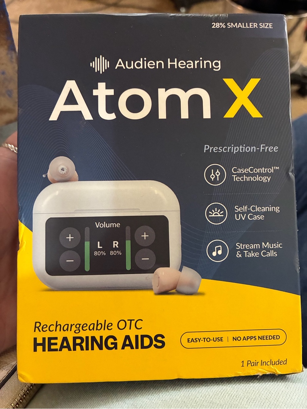 Audien Hearing Atom X Rechargeable OTC Hearing Aids
